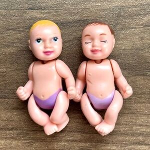 Pregnant Midge Barbie Doll BABY Babies Set 2 Sleeping Happy Family 2002 Mattel